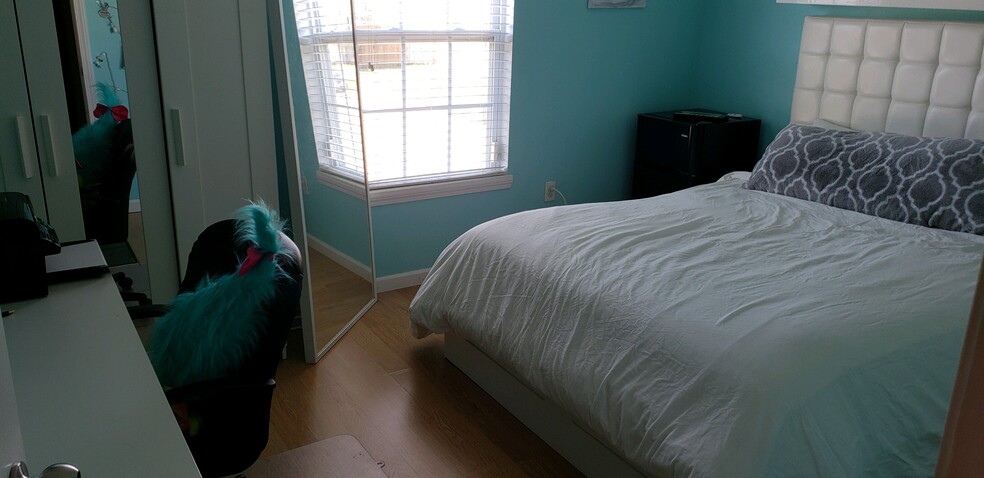 Padded head boards, several large mirrors, and wall mounted TVs. - 3916 Bluebell Dr.