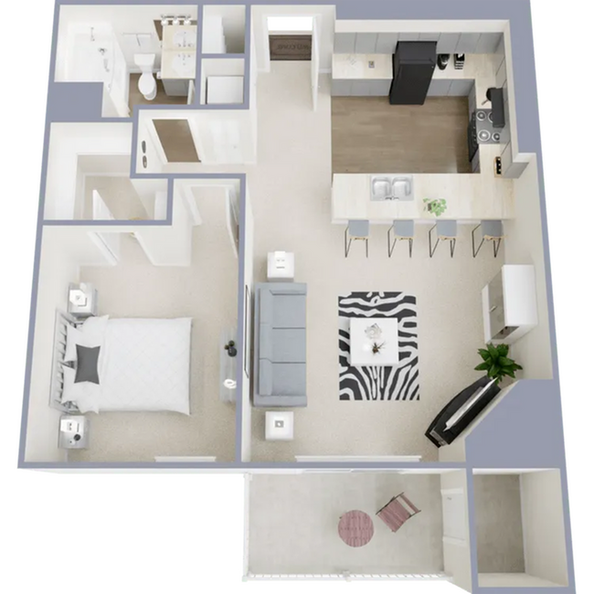 One bedroom, one bath, 729 square foot apartment - Signature at Promontory Pointe