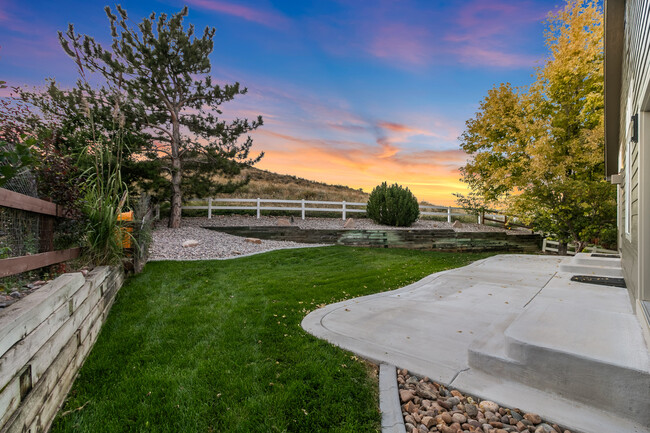 Back Patio with Sunset - 417 Promontory Dr