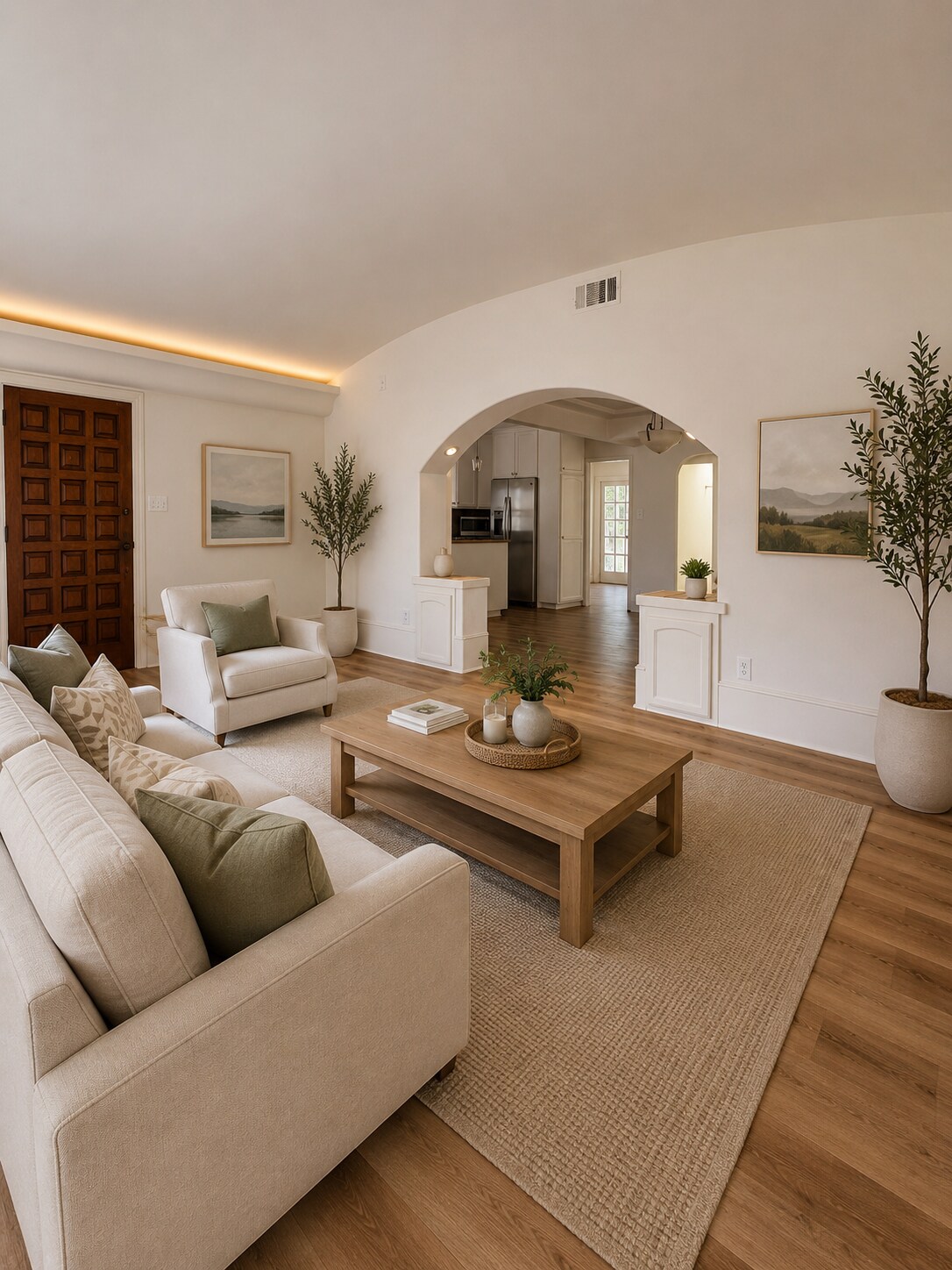 Digitally staged. living room - 236 N Myers St
