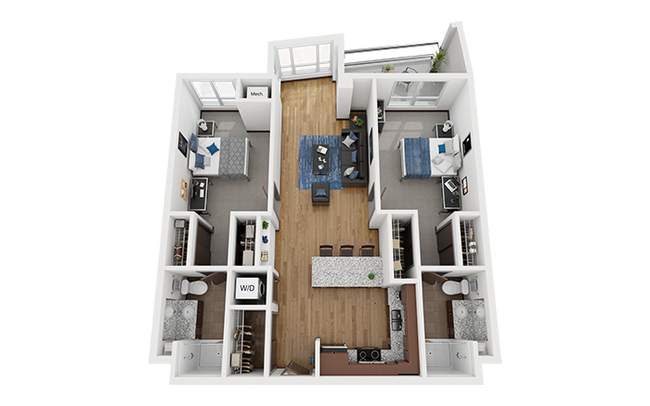 The Bridges Dinkytown B5 2x2 Floor Plan - The Bridges Dinkytown