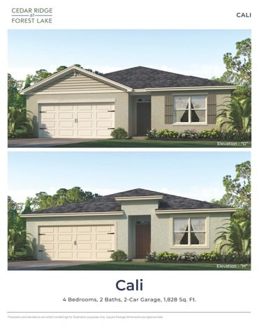 CALI 4/2 Elevation Rendering - Cedar Ridge