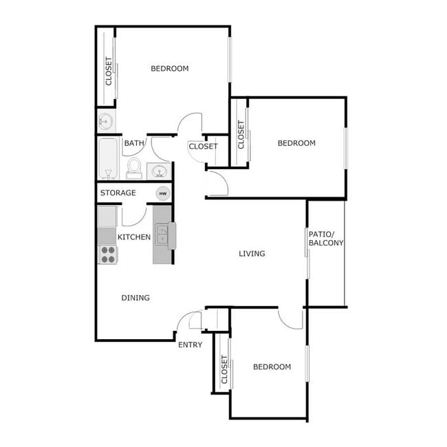 Floorplan - HUNTERS OAK APARTMENTS