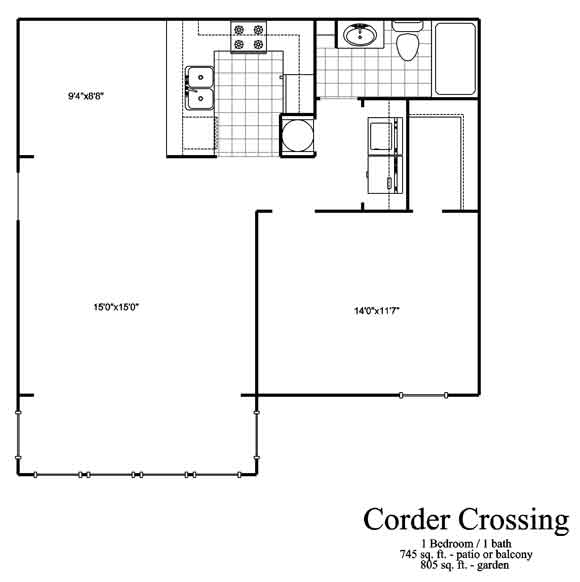 1BR/1BA - Corder Crossing Apartments