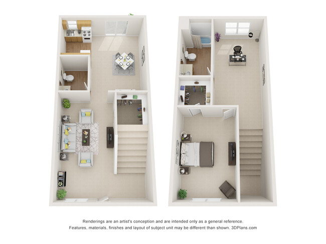 1x1.5 TH 960 SQFT - Maple Lakes Townhome