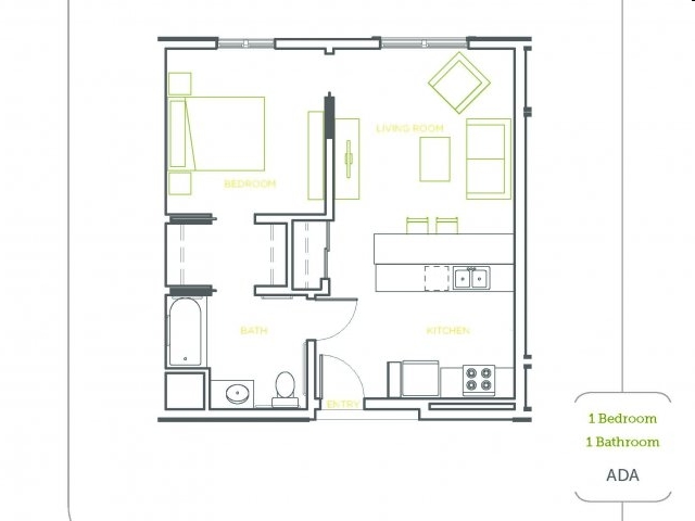 One Bedroom ADA - Acadia Gardens