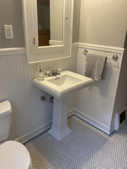 Bathroom , New toilet and tub, with white subway tile - 5203 W Wells St