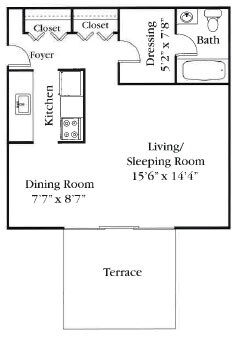 Studio - Golfside Apartments