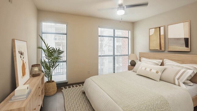 Bedroom with Hard Surface Flooring - The Drexel Collective