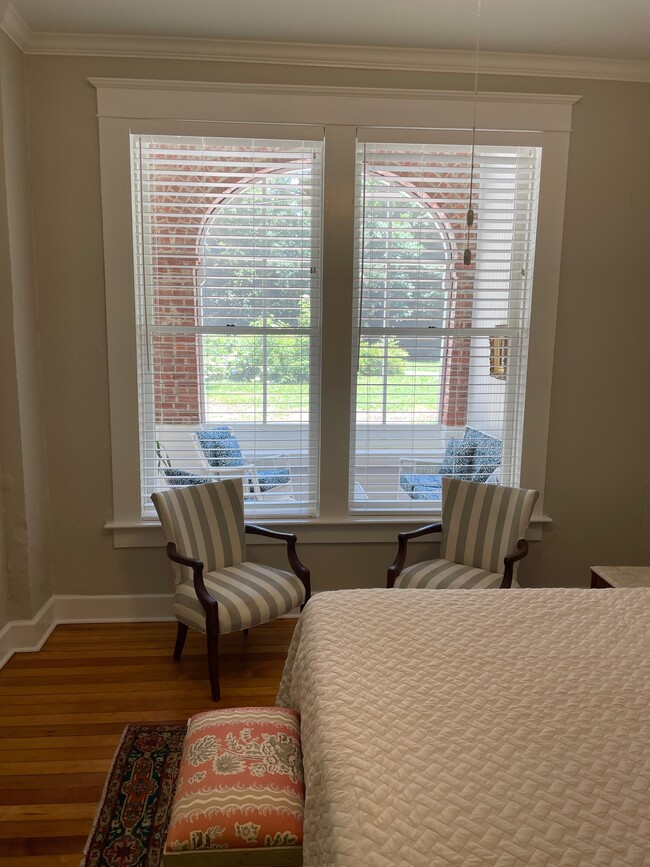 View from bedroom through porch to East Garden - 1133 S Grand St