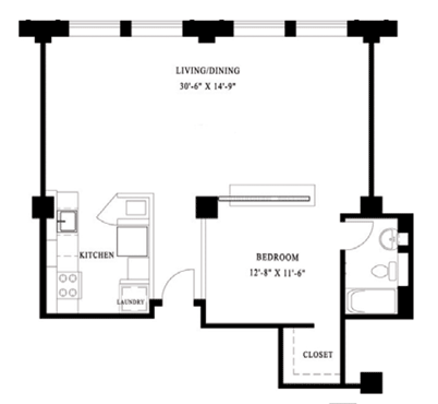 1 Bed - Jemison Flats
