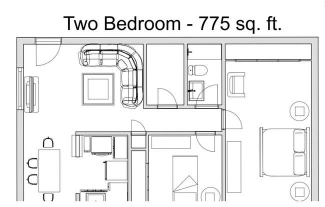 Two Bedroom 775 sq ft - Oasis at Ballast Point West Tyson