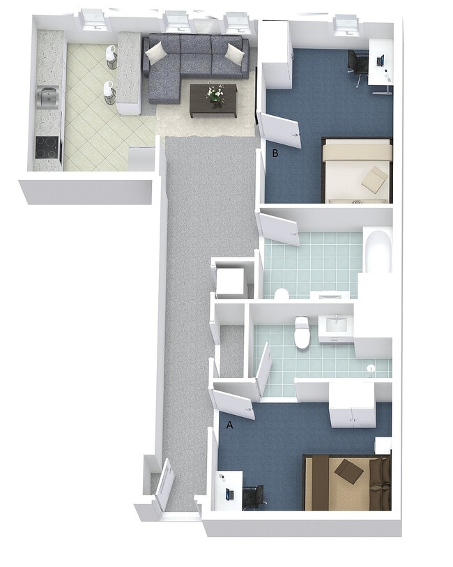 2x2 Layout H - University Lofts