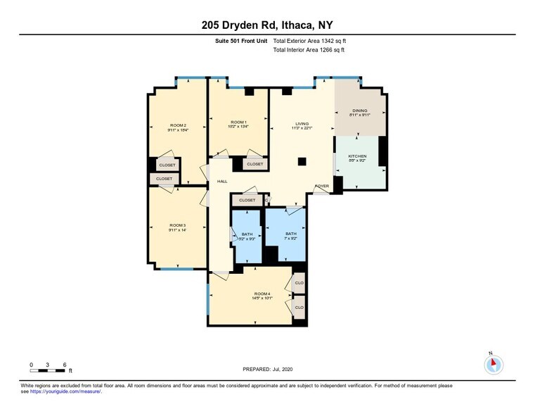 Front penthouse floorplan - Dryden South