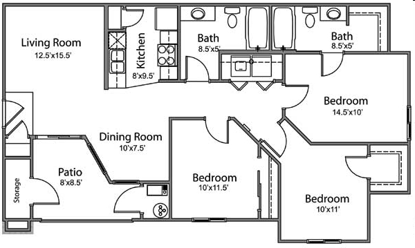 3BR/2BA - Spring Hollow Apartments