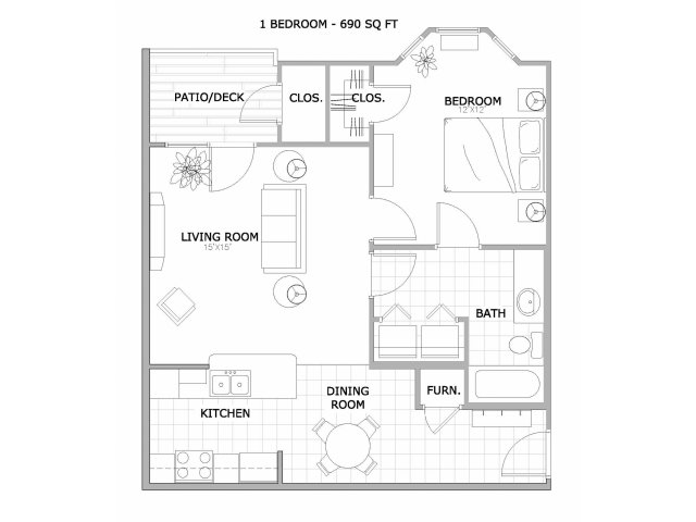 1x1 - Lake Shore Apartments