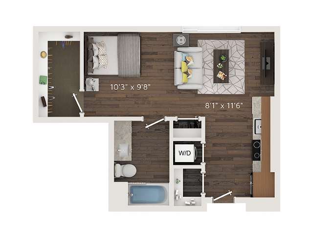 S2 Floor Plan - 2D - Park Avenue Apartments