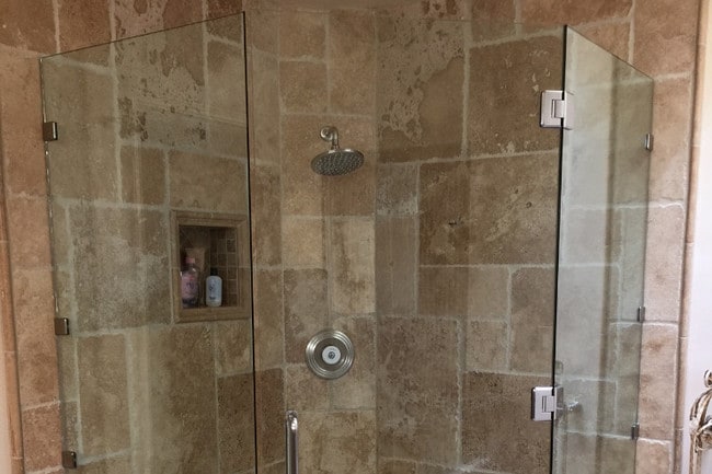 tumbled marble shower - 1136 8th St