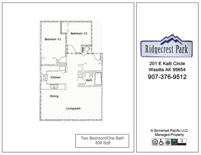 RDCRST-Two Bedroom FP - Ridgecrest Park Apartments