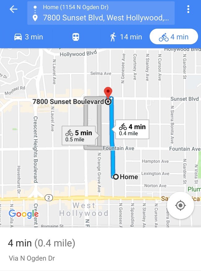 2 Mins walk to Santa Monica and Fairfax and 1 Mile from Sunset Blvd - 1152 N Ogden Dr