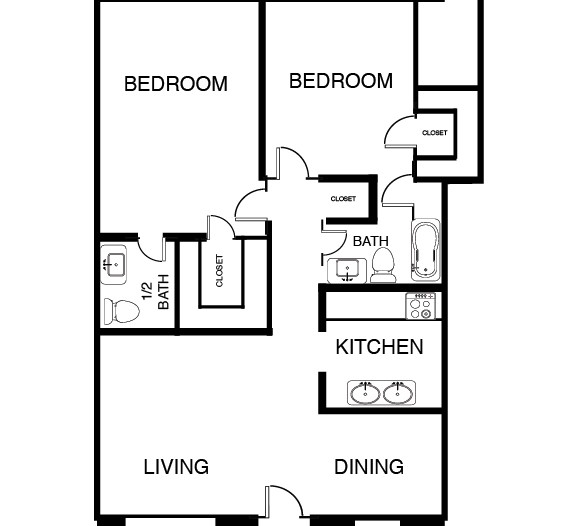 2BR/1.5BA - Tropicana Apartments