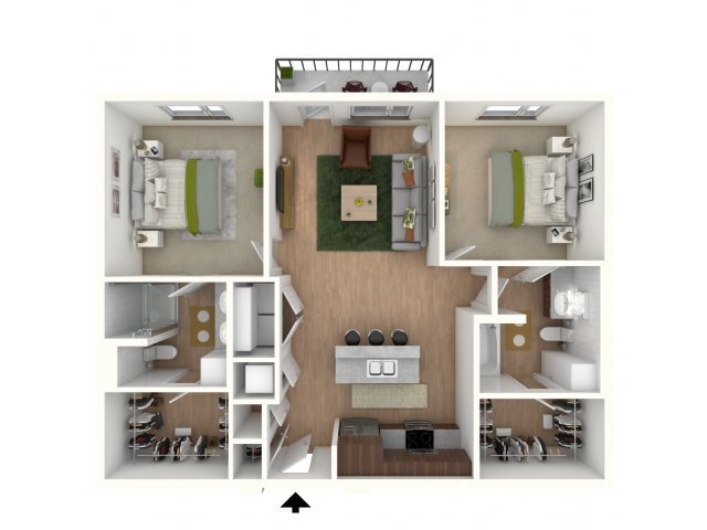 B2 - floor plan w/furniture display - Northside Apartments