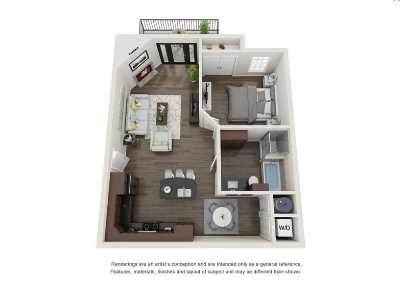 1 Bedroom Floorplan - Harbor Town