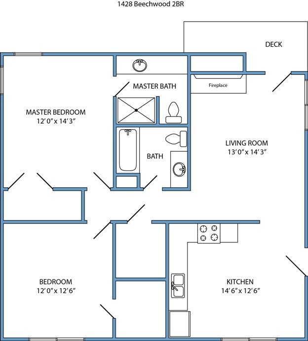 2-bed, 2-bath lower level with patio, and laundry - 1428 Beechwood Terrace