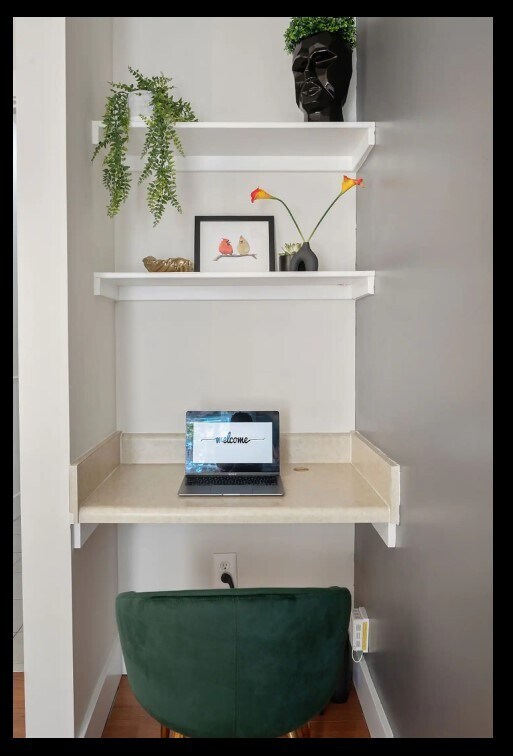 built in desk - 1100 Coleman St