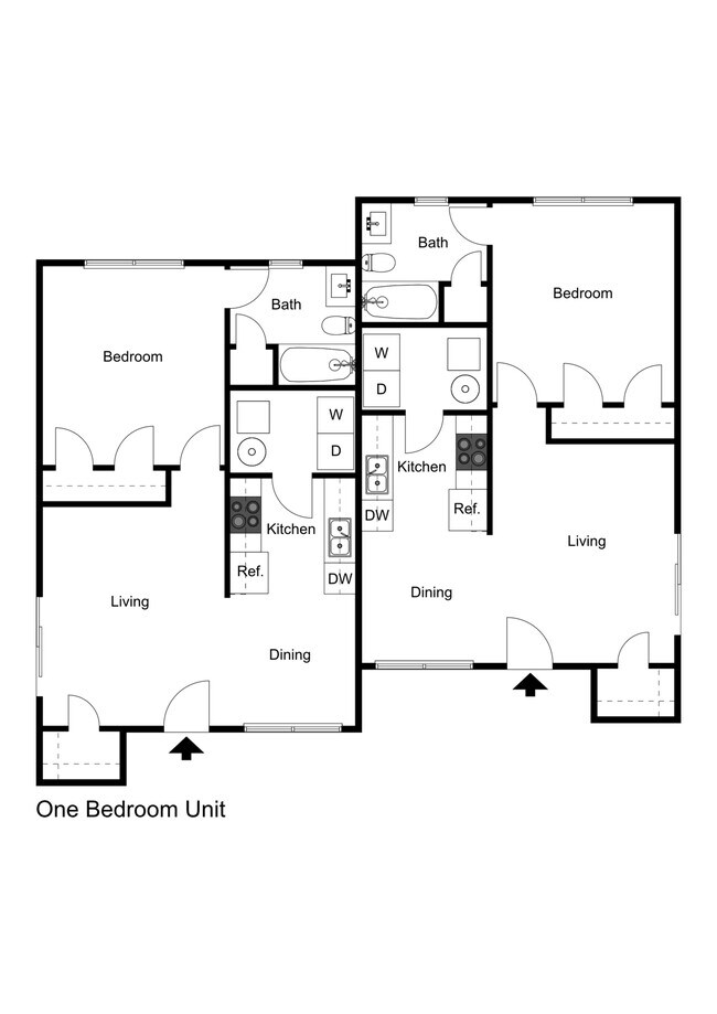 1 Bedroom Floorplan - Sweetbriar Apartments