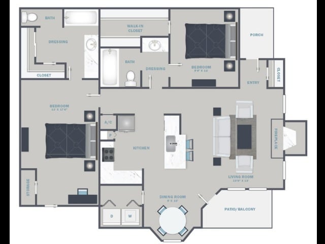 B3- 1020SF - Classic Unit all cream and beige, with mixture of appliance offerings. - Elliot Baymeadows