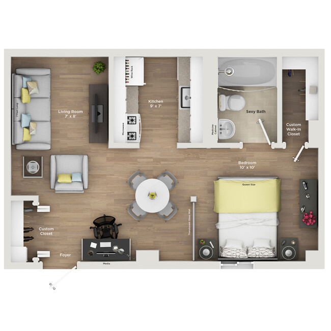 Floorplan - Plaza Club City Apartments