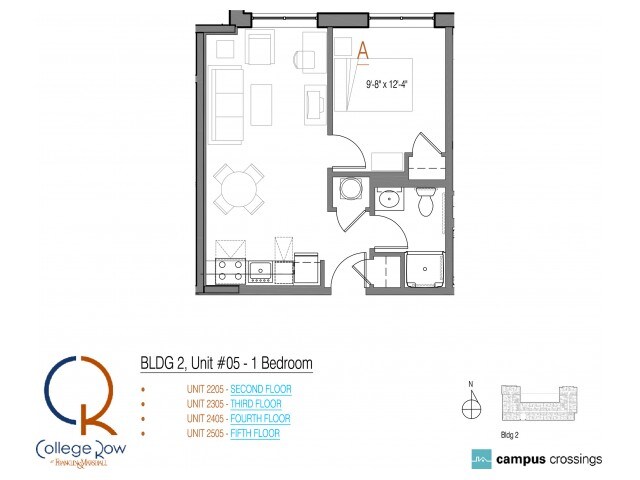 1 Bedroom - Campus Crossings at College Row