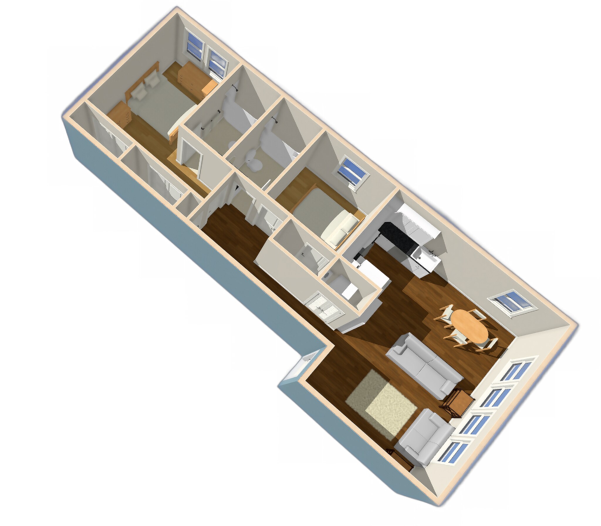 Spacious 1050 sq ft Floorplan - 1524 F St