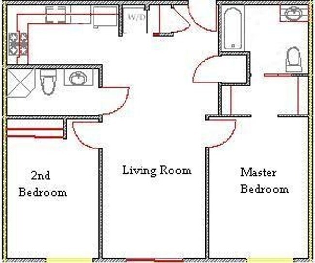 Floorplan - Dunns Bridge Apartments - Two Bed, Two Bat...