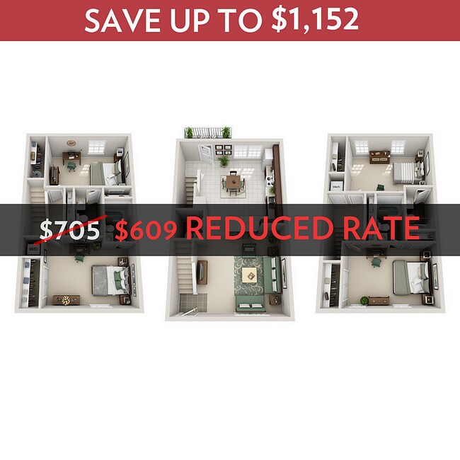4x4.5 Upgrade REDUCED RATES - Canvas Townhomes Allendale