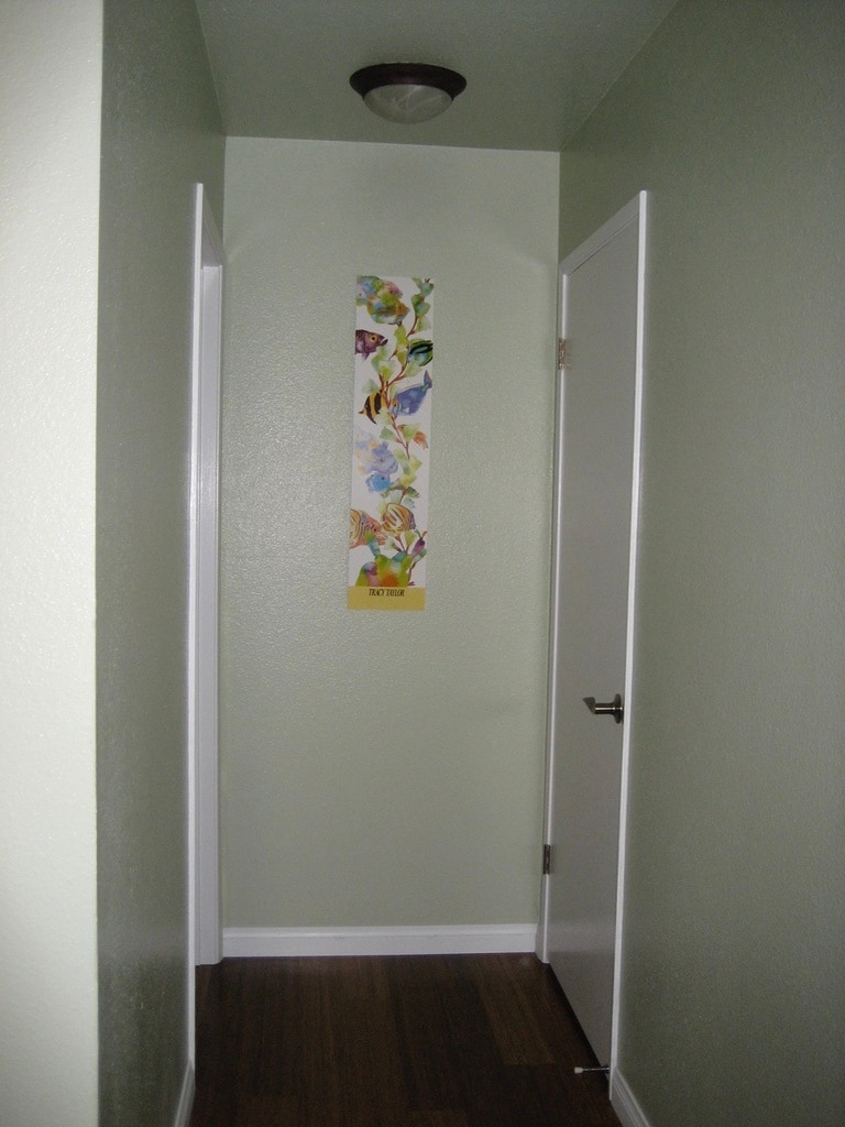 Hallway to downstairs coat closet and half bath - 13611 Sycamore Tree Lane