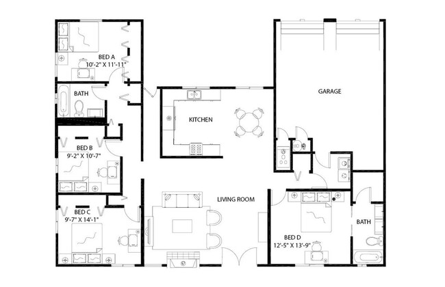 Building Photo - Private bedroom in 4 bed/2 bath Home