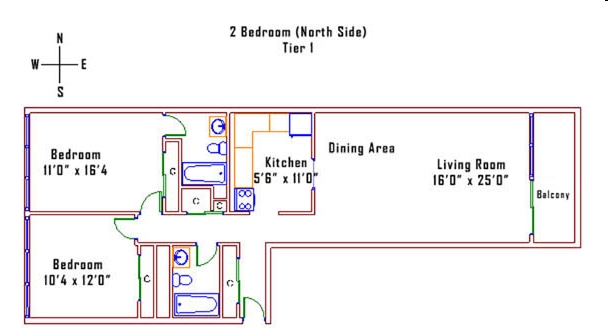 2BR/2BA - Americana Towers