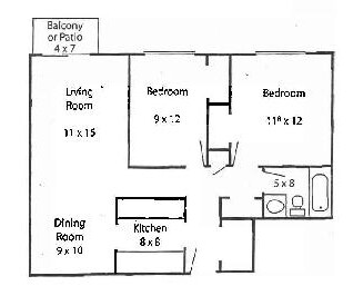 2BR/1BA - Town Square Senior Apartments - 62 and over