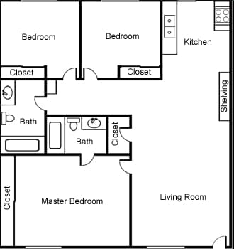 3BR/2BA - Lemon Gardens Apartments