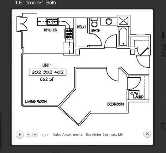 1BR/1BA - Oaks Apartments 55+ Senior Community