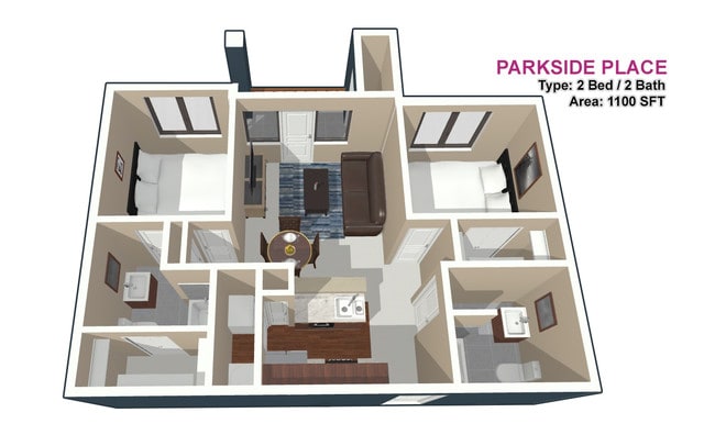 2 BED / 2 BATH - Parkside Place