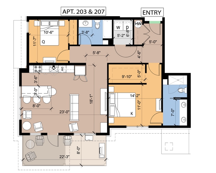 203 Floor Plan - 16600 Boones Ferry Rd