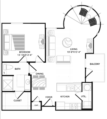 Peachtree 1x1 875sqft.jpg - Peachtree Senior Apartments