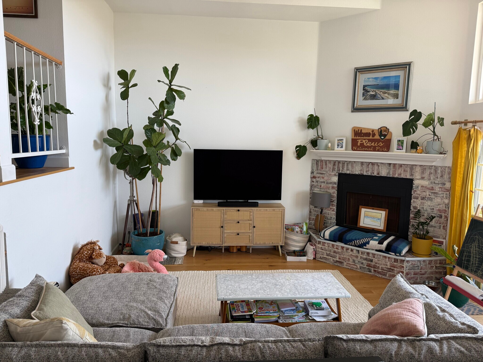 Living Room (70" TV for scale reference) - 222 S Guadalupe Ave