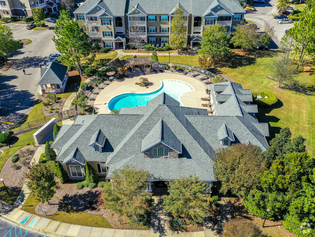 Aerial View of Clubhouse and Pool