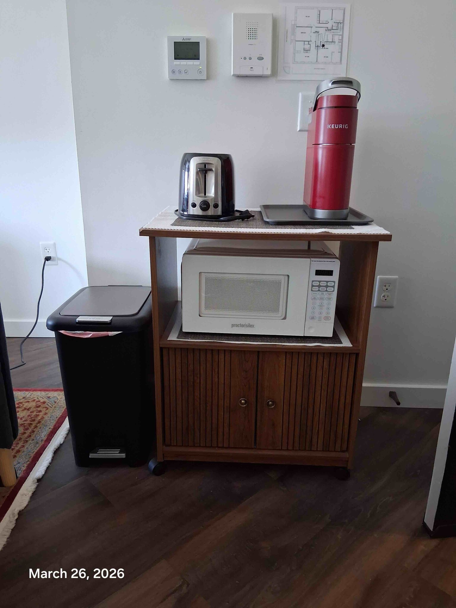 MW oven cart + toaster + Keurig - 818 12th St
