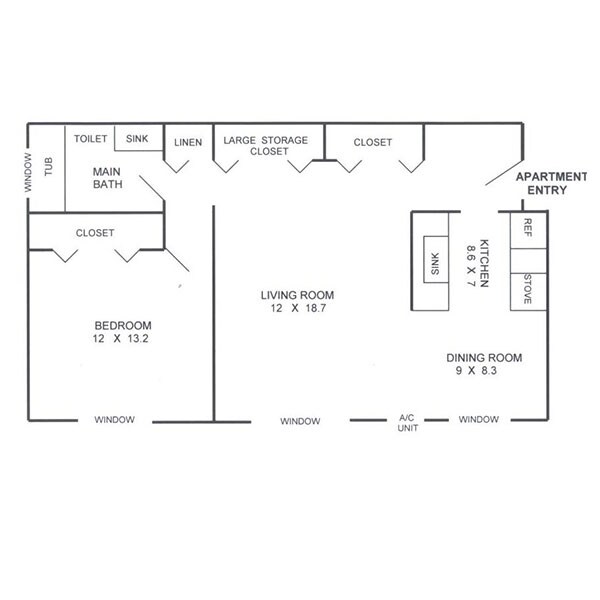 1BR/1BA - Kelly Square Apartments