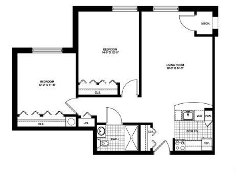 2BR/1BA - Ring House- Senior Apartments